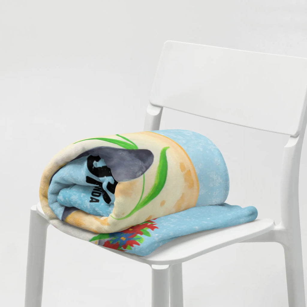 Baby blanket with name Penguin Flower Penguin, North Pole, Winter, Penguins, goals, wishes, wreath of flowers, universe, lovesickness, motivation, gift idea, life, love of life, goals in life, penguins