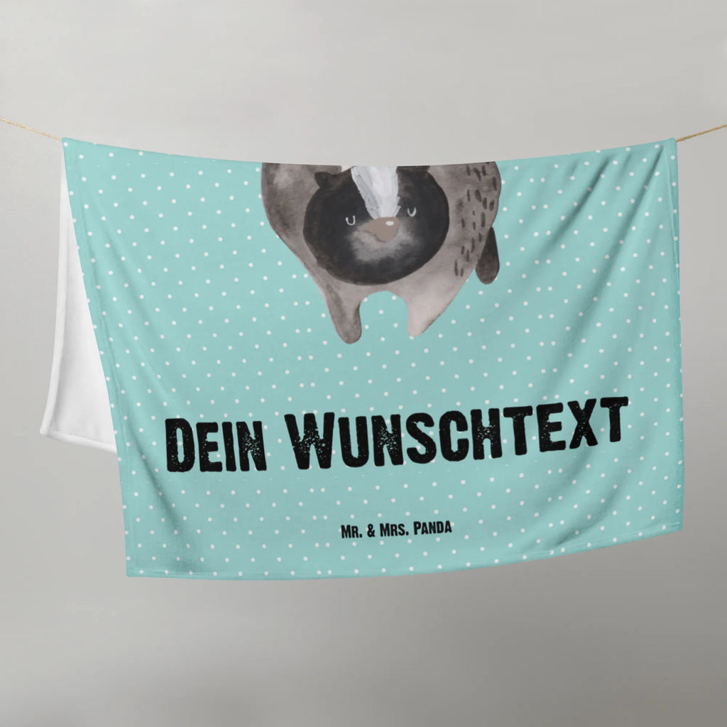 Baby blanket with name skunk attack Skunk, predator, threatening, stinker, stinky, skunk, wild animal, angry