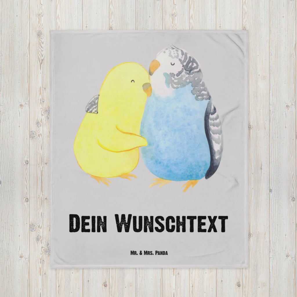 Baby blanket with name Parakeets in love Love, Loving, Two, Together, Marriage, Engagement, Proposal of marriage, Love gift, gift for her, gift for him, anniversary gift, closeness, birds, trust, cuddling, love, budgie