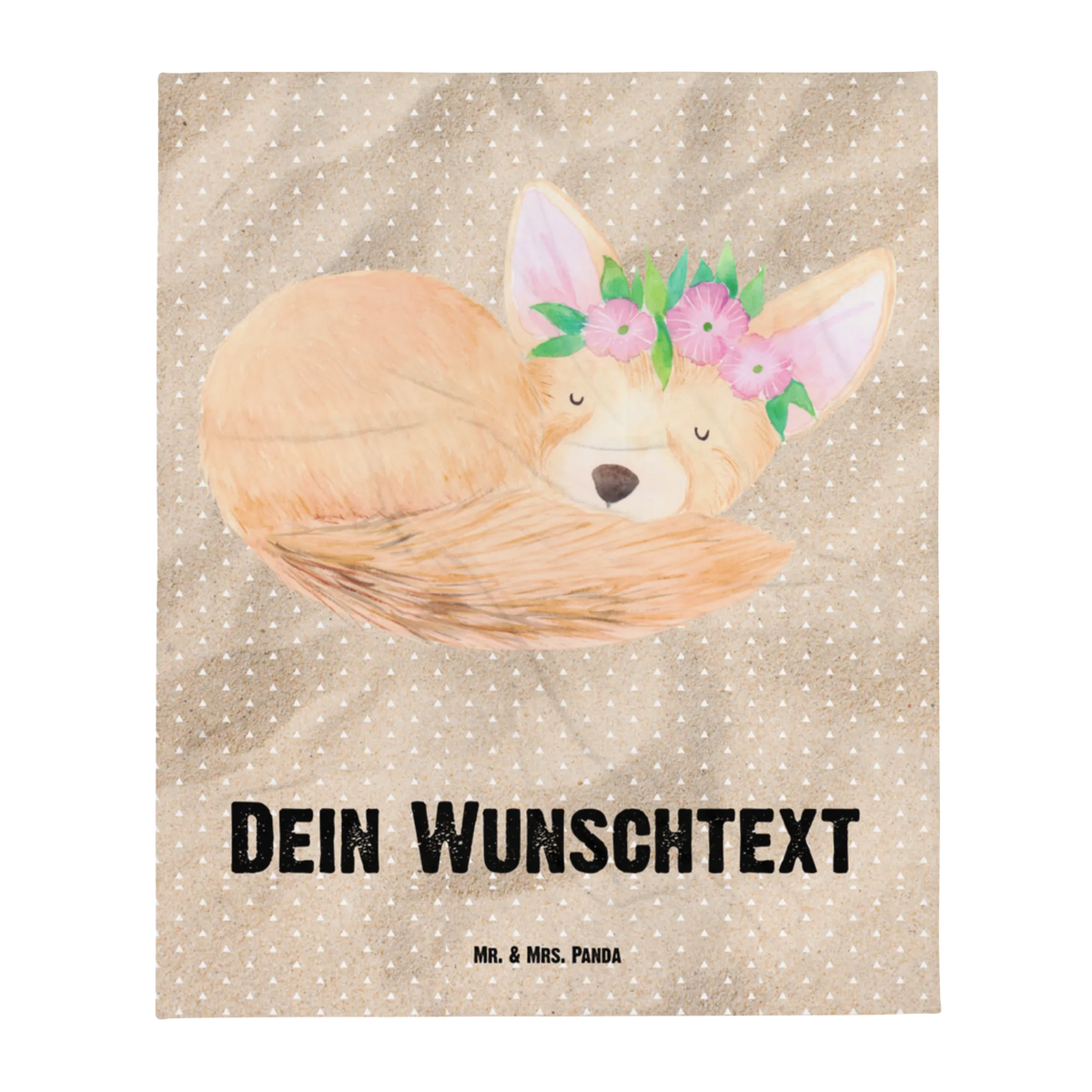 Baby blanket with name desert fox Flower Africa, wreath of flowers, flowers, desert, desert fox