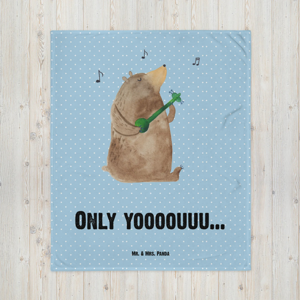 Kocyk dla niemowląt niedźwiedź Gitara Babydecke, Babygeschenk, Krabbeldecke, Babyecke Kuscheldecke, Geschenk Geburt, Bär, Teddy, Teddybär