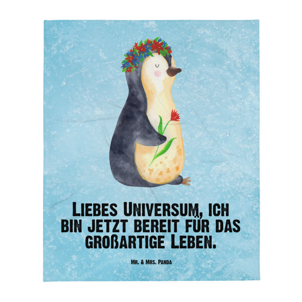 Babydecke Pinguin Blumenkranz Babydecke, Babygeschenk, Geschenk Geburt, Babyecke Kuscheldecke, Krabbeldecke, Pinguin, Pinguine, Leben, Geschenkidee, Ziele, Universum, Blumenkranz, Lebensziele, Wünsche, Motivation, Lebenslust, Liebeskummer