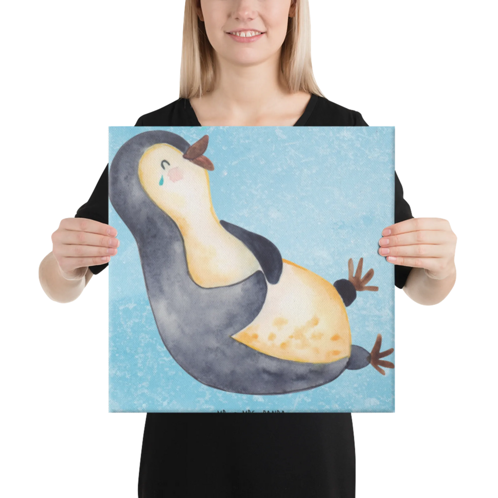Canvas picture pingwin Śmiech Leinwand, Kunstdruck, Wanddeko, Bild, Dekoration, Pinguin, Lachen, Pinguine, lustiger Spruch, Fröhlich, Humor, Optimismus, Fröhlichkeit