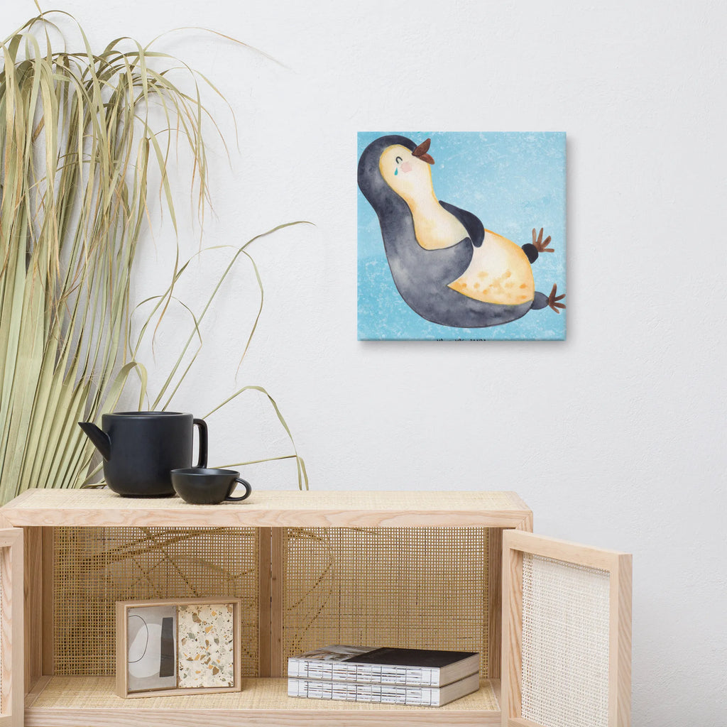 Canvas picture pingwin Śmiech Leinwand, Kunstdruck, Wanddeko, Bild, Dekoration, Pinguin, Lachen, Pinguine, lustiger Spruch, Fröhlich, Humor, Optimismus, Fröhlichkeit