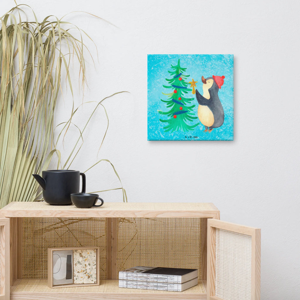 Canvas picture penguin Christmas tree Kunstdruck, Leinwand, Weihnachtsdeko, Winter, Nikolaus, Advent, Heiligabend, Wintermotiv, Weihnachten, Pinguin