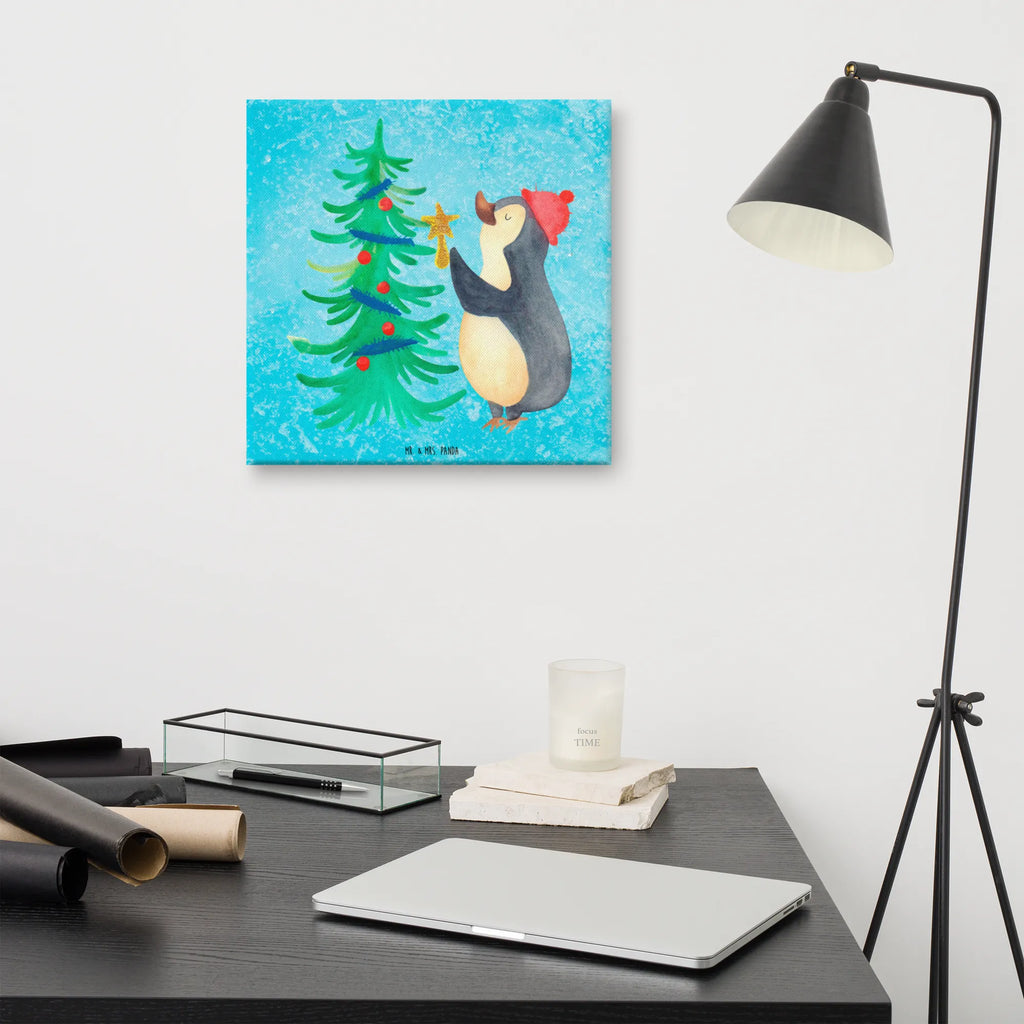 Canvas picture penguin Christmas tree Kunstdruck, Leinwand, Weihnachtsdeko, Winter, Nikolaus, Advent, Heiligabend, Wintermotiv, Weihnachten, Pinguin