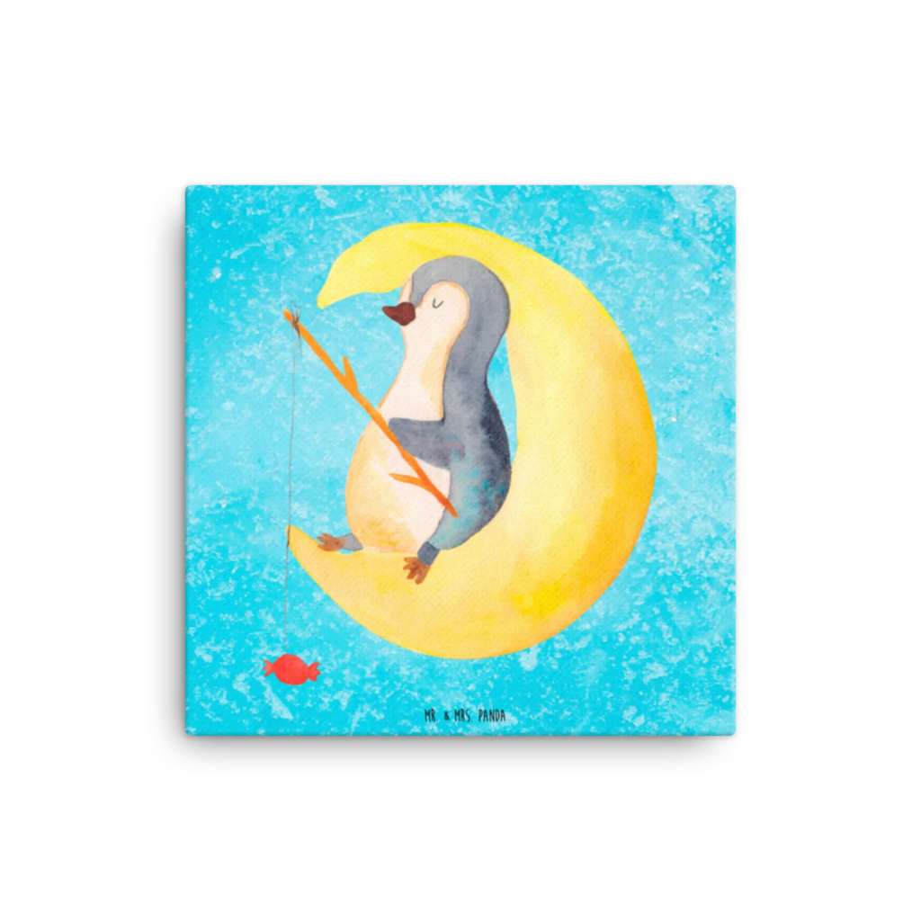 Canvas picture Penguin moon Leinwand, Kunstdruck, Pinguin, Nachtruhe, Einschlafen, Schlafstörungen, Schlafzimmer, Gästezimmer, Pinguine, schlafen, Spruch