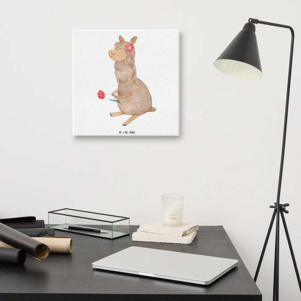 Leinwand Bild Alpaka Blume Kunstdruck, Leinwand, Lama, Alpaka, Alpaka Witz, Alpaka Spruch, Blume, Lamas, Alpaka Geschenk, Alpaka Dekoration, Alpaka Zitat, Motiv Alpaka, Alpaka Dekor