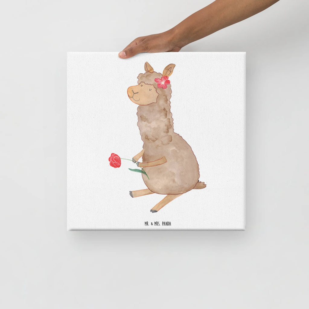 Leinwand Bild Alpaka Blume Kunstdruck, Leinwand, Lama, Alpaka, Alpaka Witz, Alpaka Spruch, Blume, Lamas, Alpaka Geschenk, Alpaka Dekoration, Alpaka Zitat, Motiv Alpaka, Alpaka Dekor