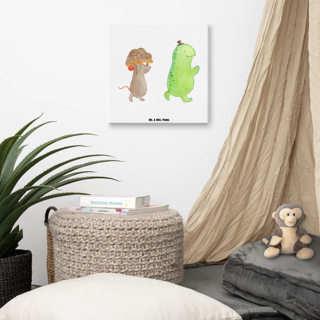 Leinwand Bild Schildkröte & Maus Kunstdruck, Leinwand, Schildkröte, Beste Freundinnen, Beste Freunde, Freunde, Maus, Freundinnen