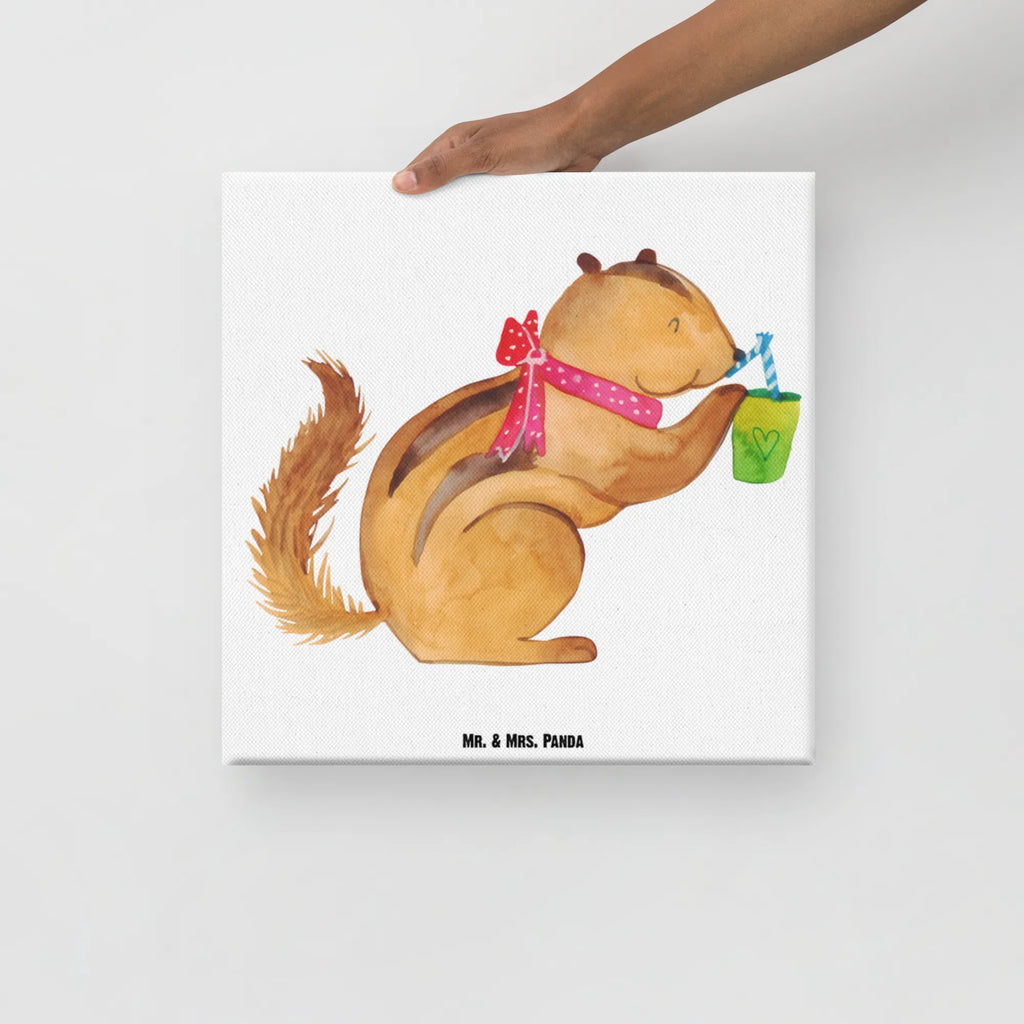 Canvas picture Squirrel smoothies Leinwand, Kunstdruck, Lustige Sprüche, Tiere, Tiermotive, Gute Laune, Streifenhörnchen, Green Smoothies, Diät, Abnehmen, Eichhörnchen