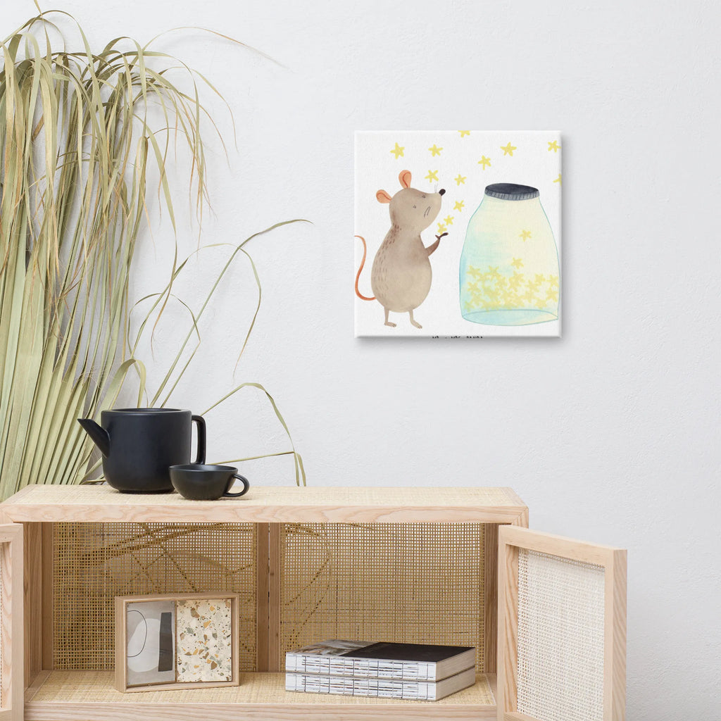 Canvas picture Mouse Stars Leinwand, Dekoration, Wanddeko, Bild, Kunstdruck, Tiermotive, Gute Laune, lustige Sprüche, Tiere, Wunsch, Träume, Geburt, Maus, Taufe, Geburtstag, Schwangerschaft, erstes Kind, Sterne, Kindergeburtstag, Hoffnung, Kind, Taufgeschenk