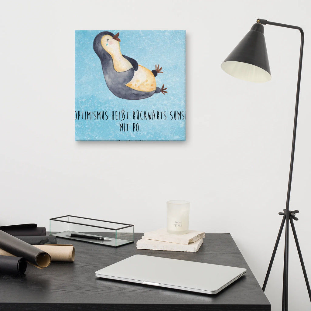 Canvas picture pingwin Śmiech Leinwand, Kunstdruck, Wanddeko, Bild, Dekoration, Pinguin, Lachen, Pinguine, lustiger Spruch, Fröhlich, Humor, Optimismus, Fröhlichkeit