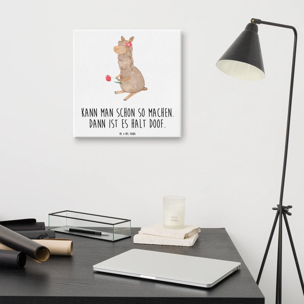 Leinwand Bild Alpaka Blume Kunstdruck, Leinwand, Lama, Alpaka, Alpaka Witz, Alpaka Spruch, Blume, Lamas, Alpaka Geschenk, Alpaka Dekoration, Alpaka Zitat, Motiv Alpaka, Alpaka Dekor