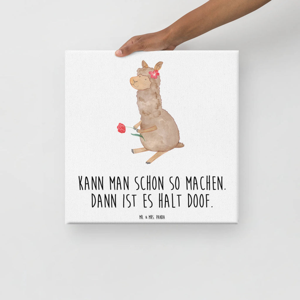 Leinwand Bild Alpaka Blume Kunstdruck, Leinwand, Lama, Alpaka, Alpaka Witz, Alpaka Spruch, Blume, Lamas, Alpaka Geschenk, Alpaka Dekoration, Alpaka Zitat, Motiv Alpaka, Alpaka Dekor