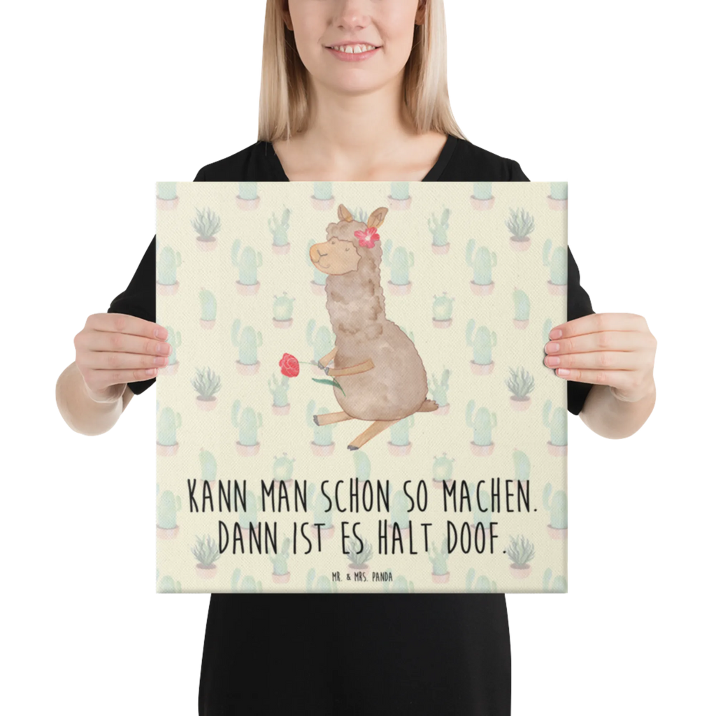 Leinwand Bild Alpaka Blume Kunstdruck, Leinwand, Lama, Alpaka, Alpaka Witz, Alpaka Spruch, Blume, Lamas, Alpaka Geschenk, Alpaka Dekoration, Alpaka Zitat, Motiv Alpaka, Alpaka Dekor
