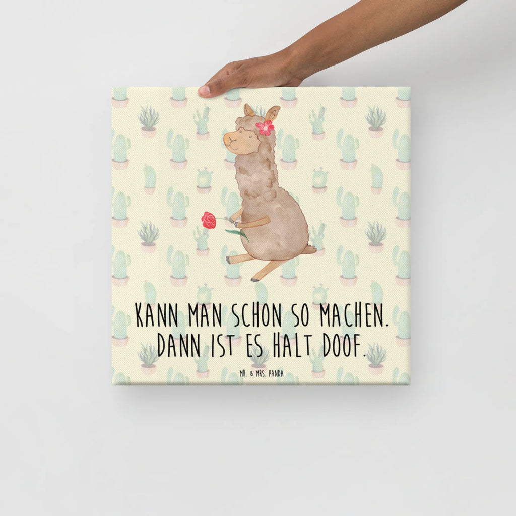 Leinwand Bild Alpaka Blume Kunstdruck, Leinwand, Lama, Alpaka, Alpaka Witz, Alpaka Spruch, Blume, Lamas, Alpaka Geschenk, Alpaka Dekoration, Alpaka Zitat, Motiv Alpaka, Alpaka Dekor