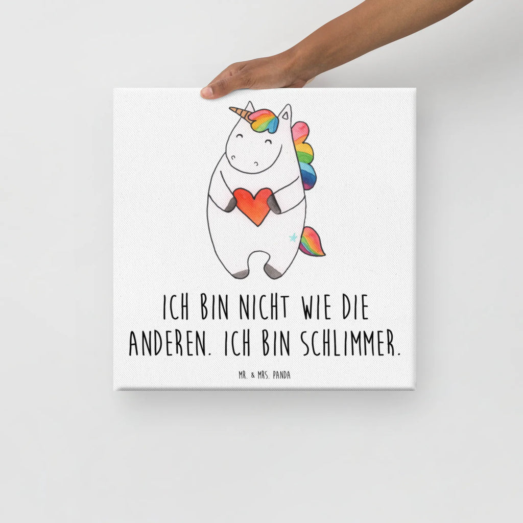 Leinwand Bild Einhorn Herz Leinwand, Kunstdruck, Unicorn, Einhorn, Einhorn Deko, Einhörner, Herz, Anders, Bunt, Freundin, böse, Witzig, Lustig, Schlimm