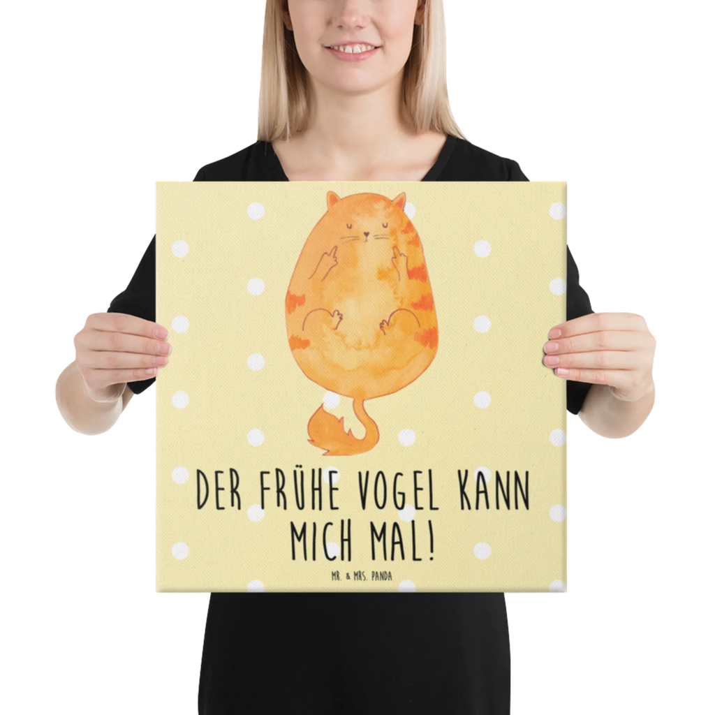 Canvas picture Cat Early riser Leinwand, Kunstdruck, Katzenfan, Katzendeko, Katze, Katzenfreund, Katzenliebhaber, Katzenprodukte, Katzenartikel, Katzenaccessoires, Katzensouvenirs, Katzenliebhaberprodukte, Katzenmotive, Katzenmotiv, Mietze, Kater, Morgenmuffel, Frühaufsteher, Katzen, Kaffee, Der Frühe Vogel Kann Mich Mal