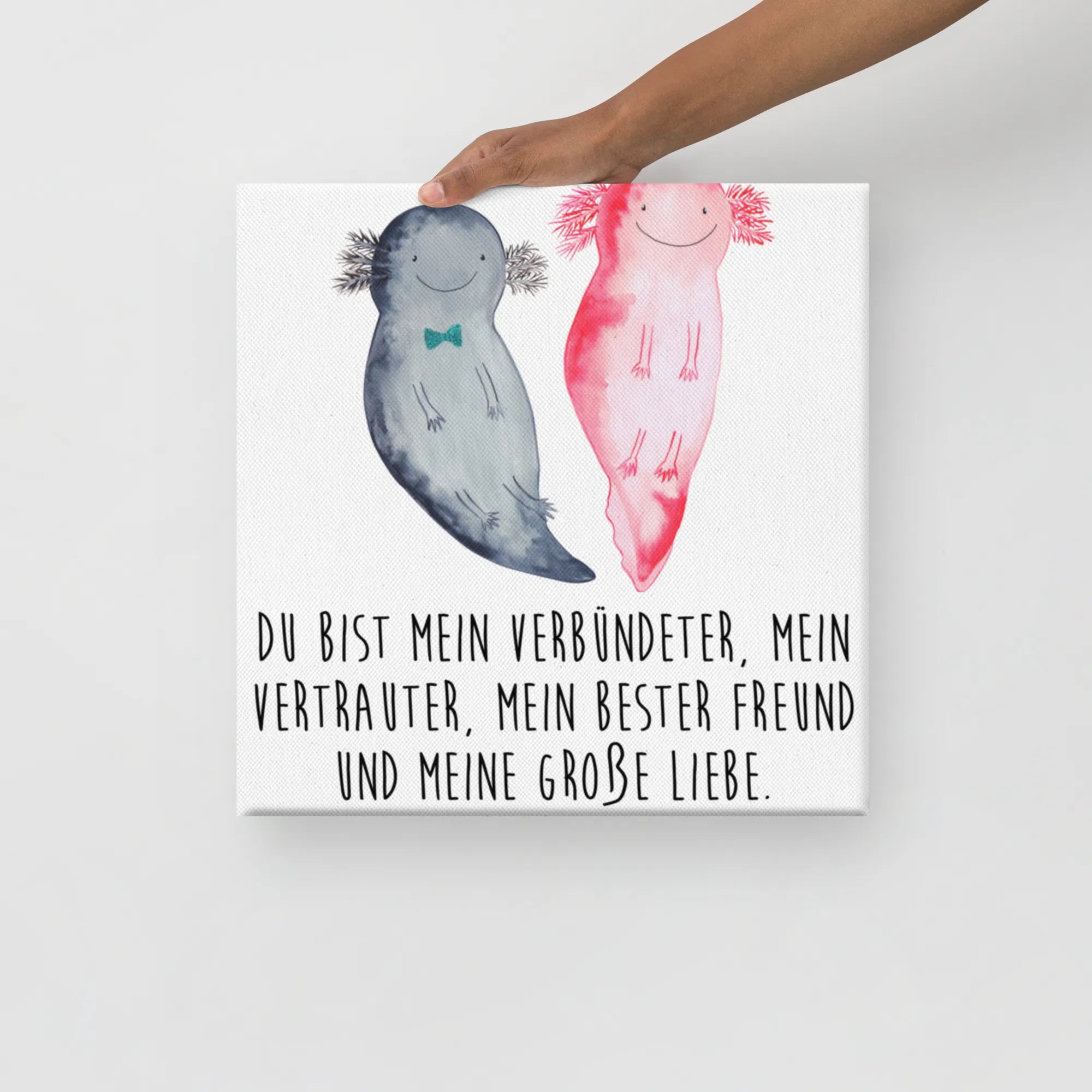 Leinwand Bild Axolotl Freundin