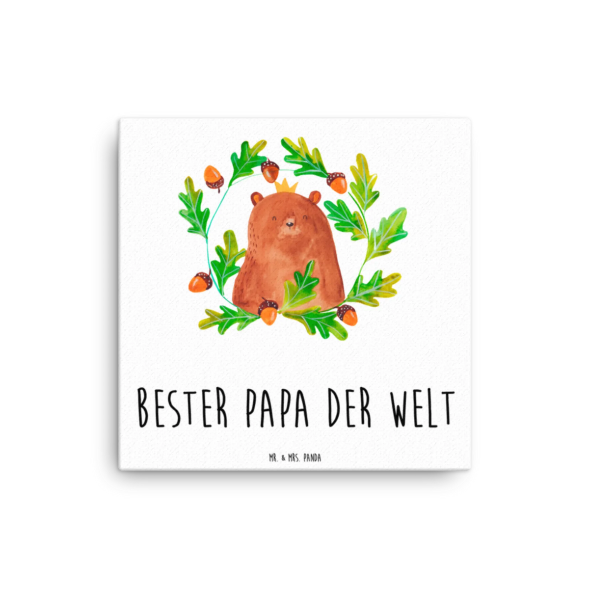 Leinwand Bild Bär König Kunstdruck, Leinwand, Teddy, Bär, Teddybär, Bester Vater, Papi, Dad, Papa, Vatertag, Vater, Papa Bär, Bester Papa, Daddy, Weltbester Papa