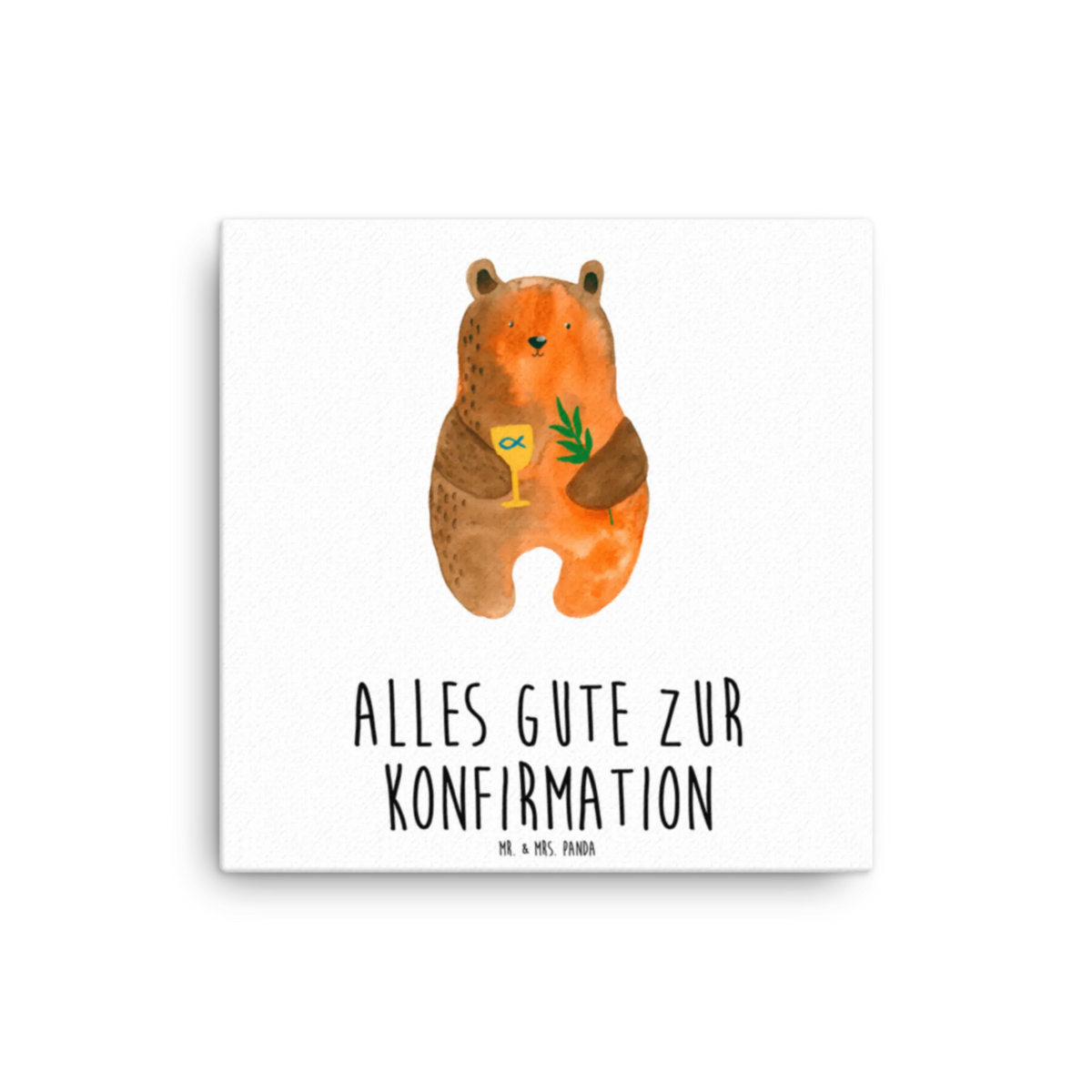 Canvas picture bear confirmation teddy bear, cuddly toy, confirmation, service, evangelic, church