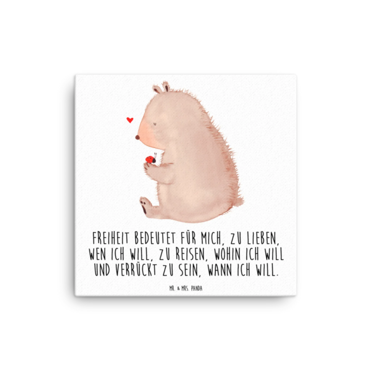Canvas picture bear ladybug cuddly toy, teddy bear, life is beautiful, freedom, ladybird