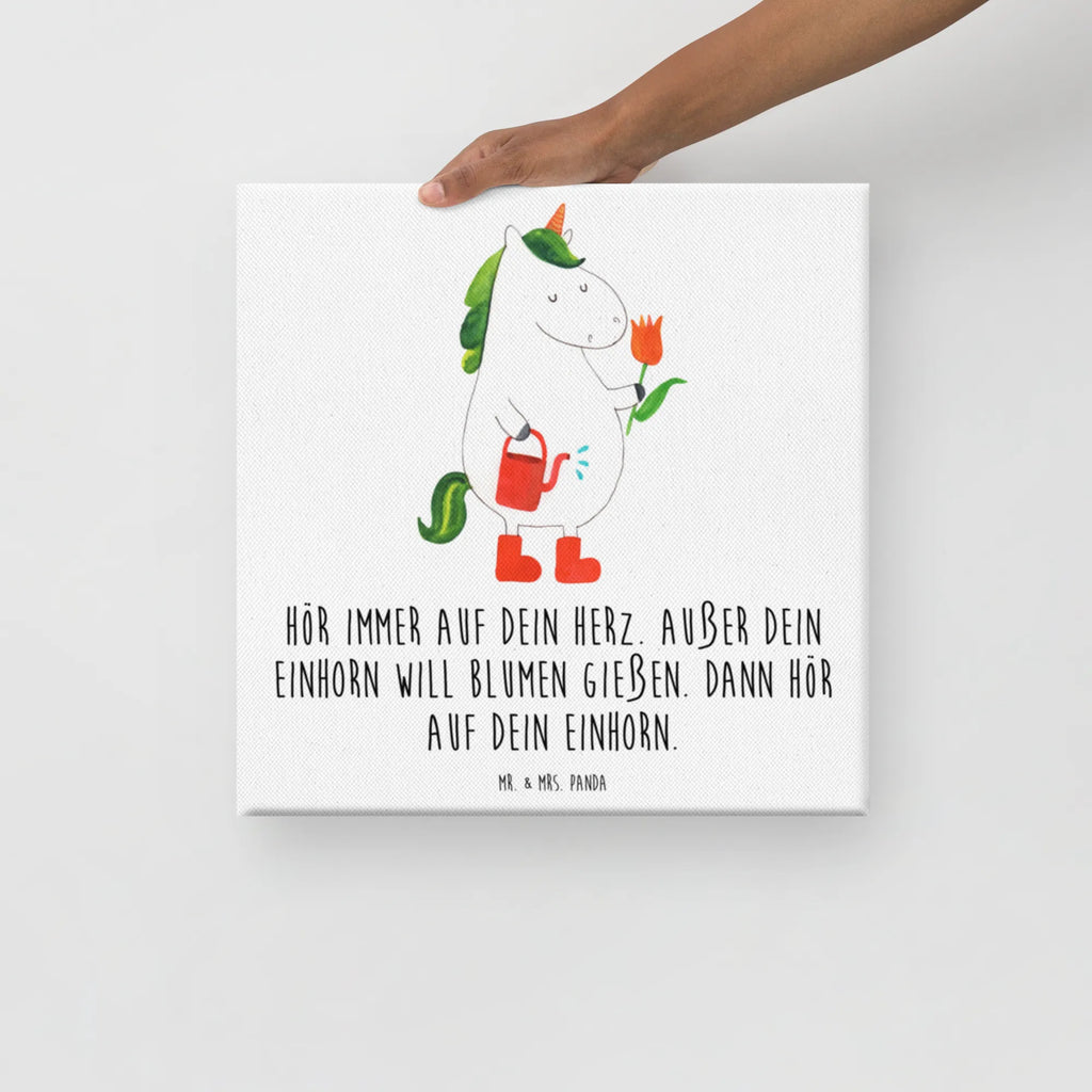 Canvas picture unicorn gardener Leinwand, Bild, Kunstdruck, Wanddeko, Dekoration, Einhorn, Einhörner, Einhorn Deko, Unicorn, Luftballon, Gießkanne, Giesskanne, Lebenslust, Freude, Blume, Freundin, Garten, Stiefel