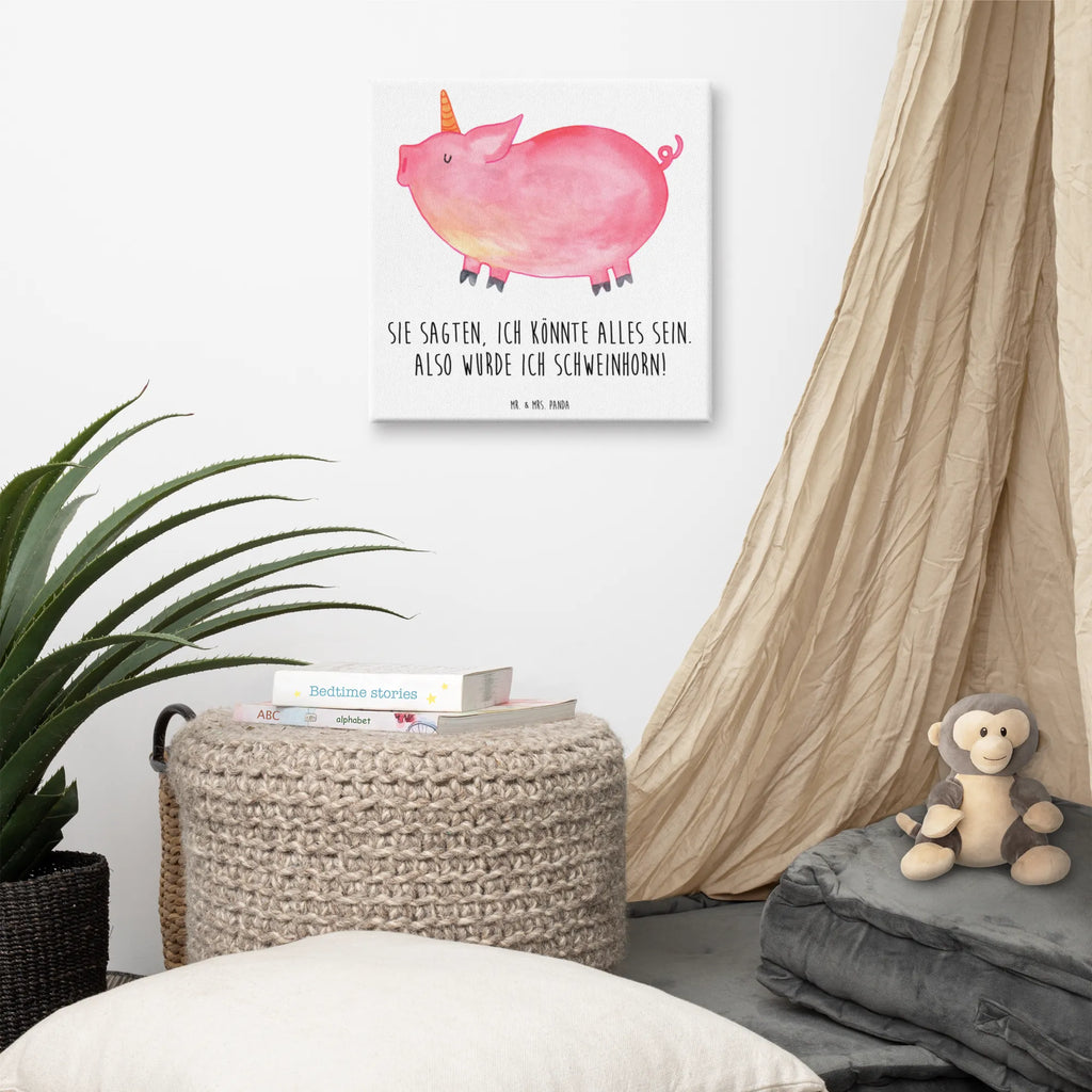 Leinwand Bild Einhorn Schweinhorn Kunstdruck, Leinwand, Unicorn, Einhorn, Einhorn Deko, Einhörner, Spaß, Schwein, English, Geschenk, Spruch, Piggy, Pig, Schweinhorn, Funny, Witzig. Lustig, Englisch, Party, Bauer