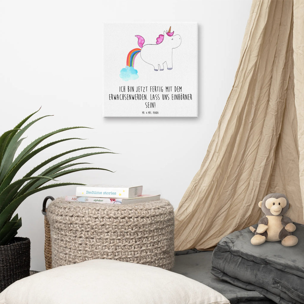 Leinwand Bild Einhorn Pupsend Kunstdruck, Leinwand, Unicorn, Einhorn, Einhorn Deko, Einhörner, Freundin, Erwachsenwerden, Glitzer, Einhornpower, Pups, Spaß, Lustig, Regenbogen