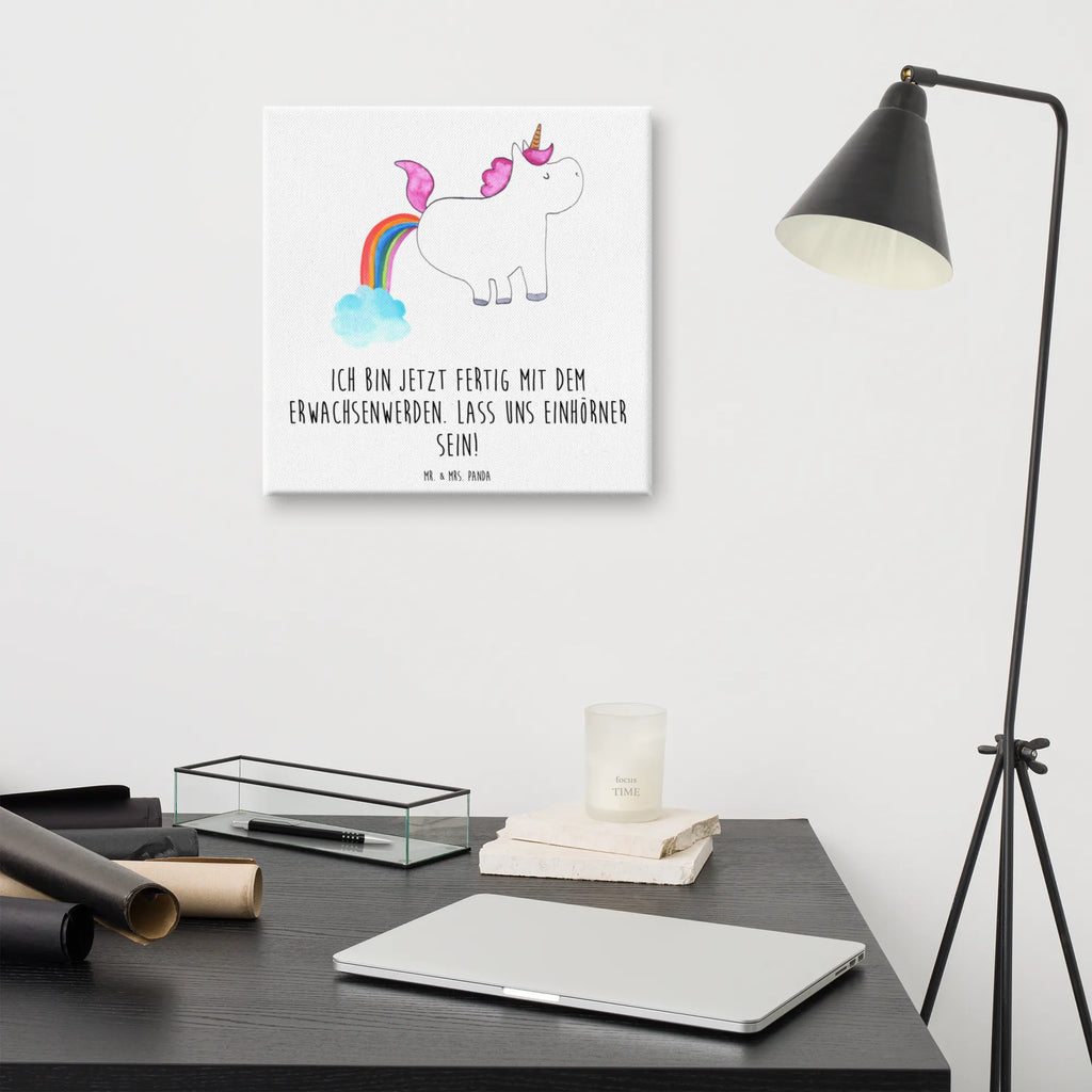 Leinwand Bild Einhorn Pupsend Kunstdruck, Leinwand, Unicorn, Einhorn, Einhorn Deko, Einhörner, Freundin, Erwachsenwerden, Glitzer, Einhornpower, Pups, Spaß, Lustig, Regenbogen