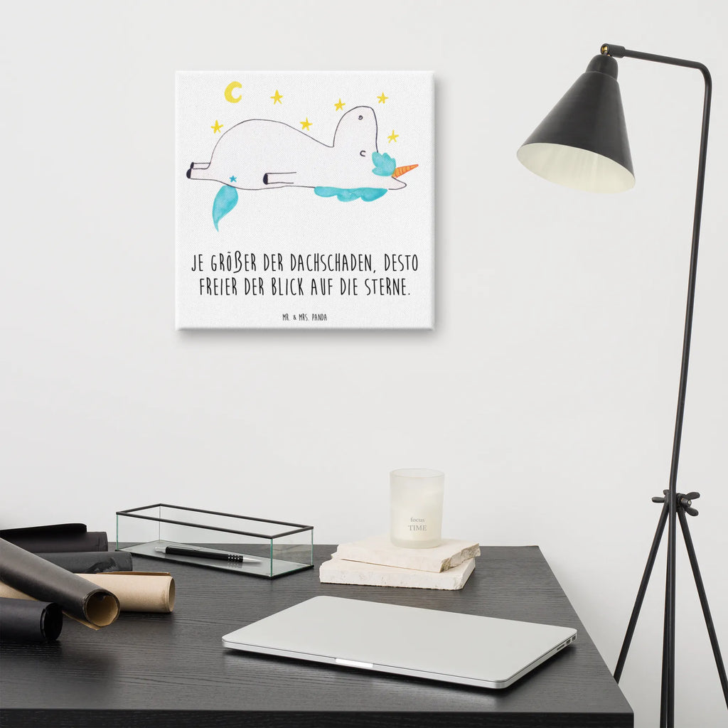 Leinwand Bild Einhorn Sternenhimmel Dekoration, Kunstdruck, Bild, Wanddeko, Leinwand, Einhorn, Einhörner, Einhorn Deko, Unicorn, Sterne, Sternenhimmel, Dachschaden, Verrückt