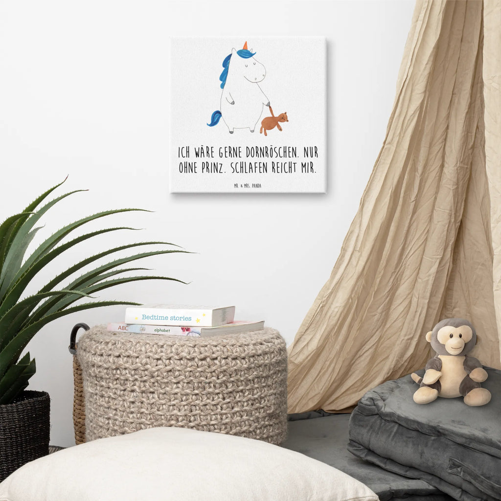 Leinwand Bild Einhorn Teddy Kunstdruck, Leinwand, Unicorn, Einhorn, Einhorn Deko, Einhörner, Bett, Single, Träumen, Freundin, Gute Nacht, schlafen, Singleleben