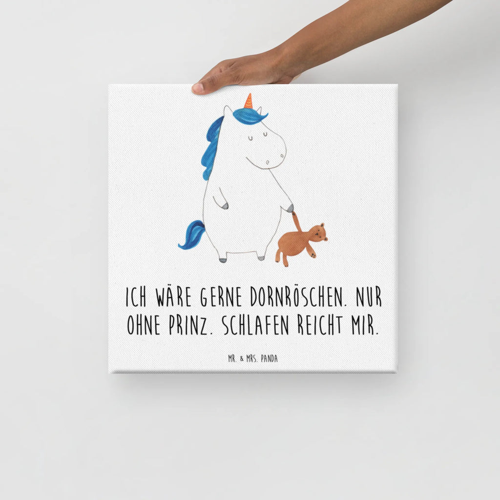Leinwand Bild Einhorn Teddy Kunstdruck, Leinwand, Unicorn, Einhorn, Einhorn Deko, Einhörner, Bett, Single, Träumen, Freundin, Gute Nacht, schlafen, Singleleben