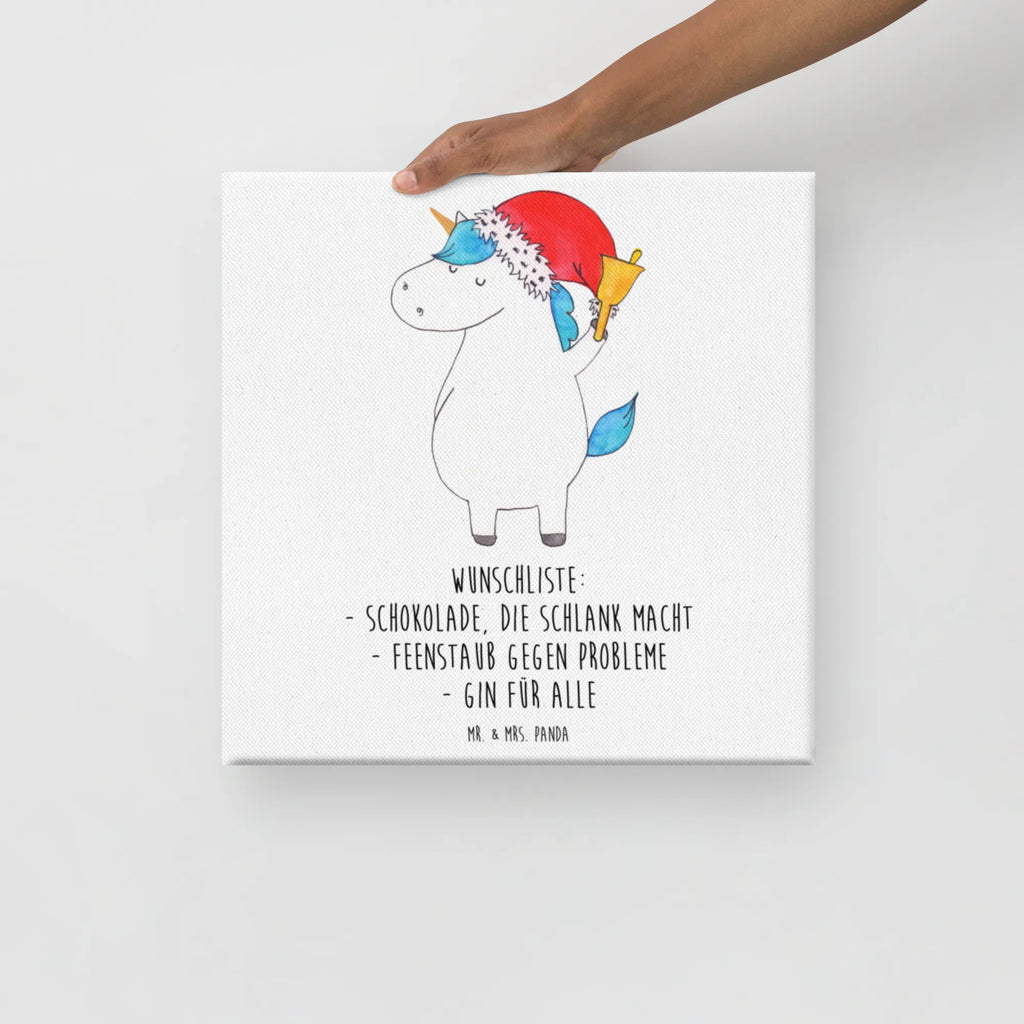 Leinwand Bild Einhorn Weihnachtsmann Kunstdruck, Leinwand, Unicorn, Einhorn, Einhorn Deko, Einhörner, Weihnachtsmann, Gin, Nikolaus, Wunschzettel, Weihnachten, Schoki, Feenstaub, Schokolade, Wunschliste
