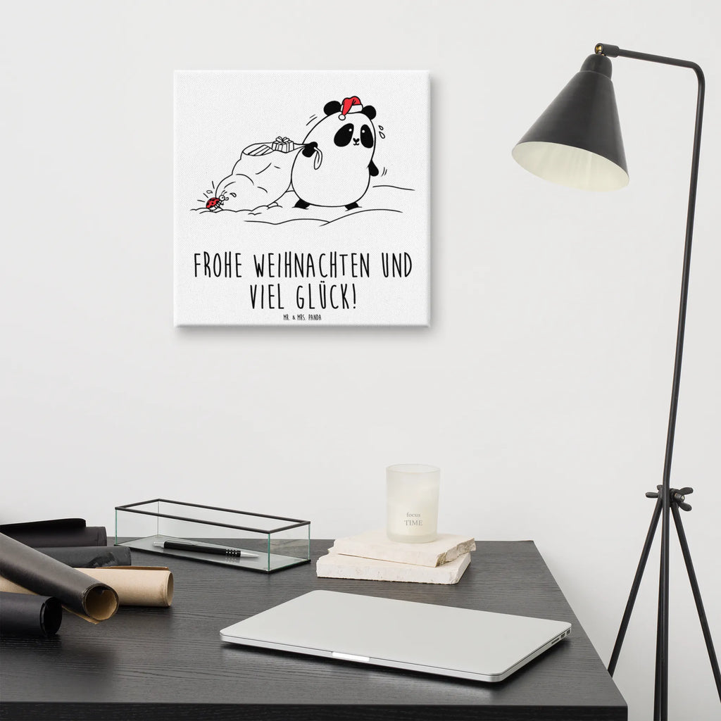 Leinwand Bild Panda Weihnachten Kunstdruck, Wanddeko, Leinwand, Bild, Dekoration