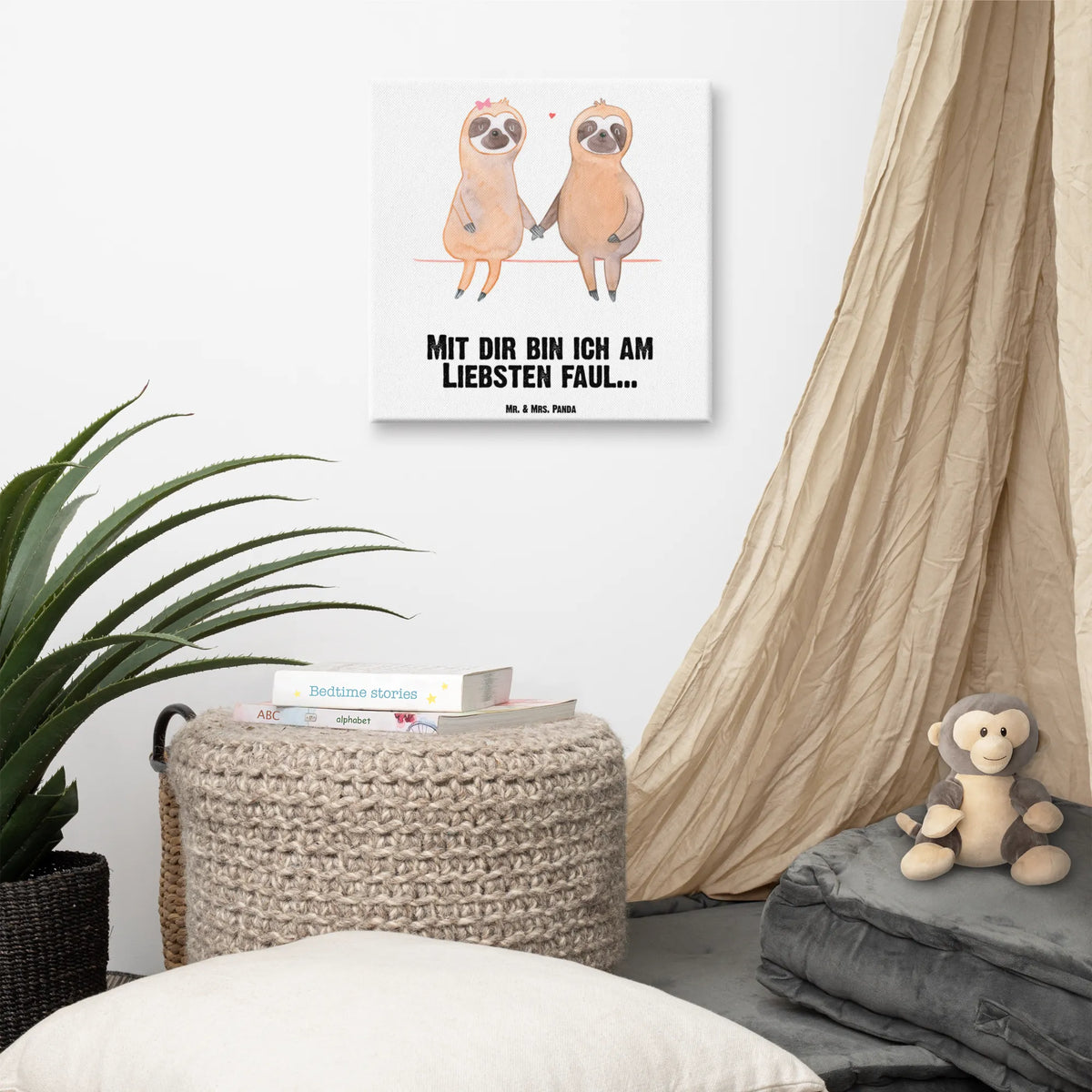 Leinwand Bild Faultier Pärchen Leinwand, Kunstdruck, Faultier, Faultier Deko, Faultier Geschenk, faul, Lieblingstier, Faultierpärchen, Faultierliebe, Liebespaar, Verlobt, Gemeinsam, Verliebt, Faultiere, Langsamkeit, Beziehung, Liebe, Pärchen, Relaxen