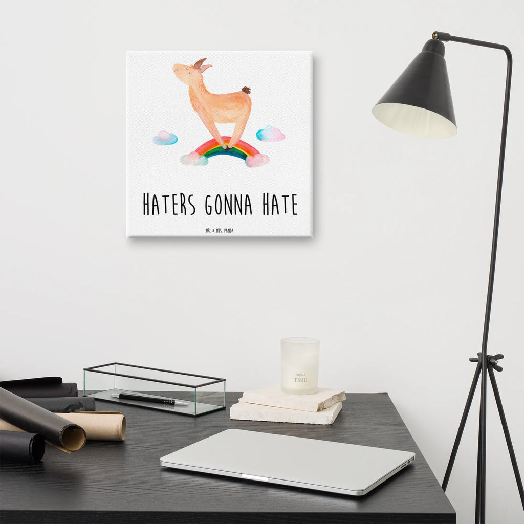Canvas picture lama rainbow Leinwand, Bild, Wanddeko, Kunstdruck, Dekoration, Lama, Alpaka, Schule, Haters, Haters gonna hate, Außenseiter, Regenbogen, Lamas, Abi, Wolkenland, Freiheit, Selbstständig, Hobby