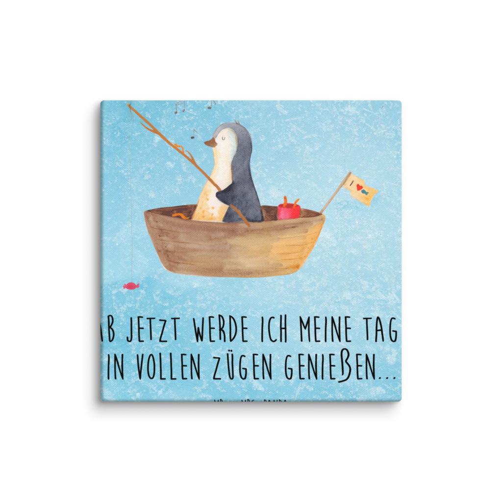 Canvas picture Penguin fishing boat Leinwand, Kunstdruck, Pinguin, Boot, Genießen, Pinguine, Leben, Angeln, Neuanfang, Angelboot, Neustart, Scheidung, Geschenkidee Liebeskummer, Lebenslust, Motivation, Trennung