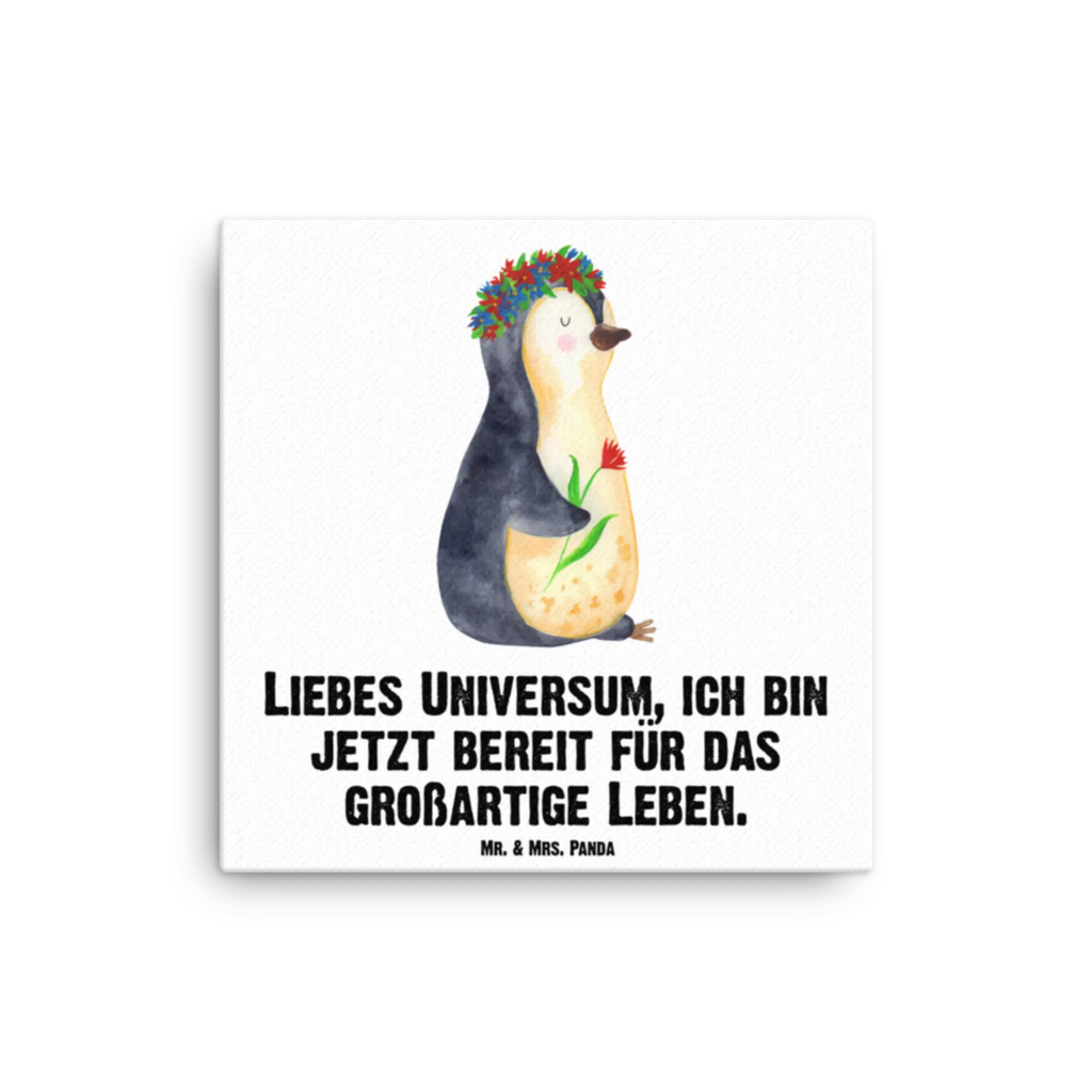 Canvas picture Penguin Flower Leinwand, Kunstdruck, Pinguin, Lebensziele, Geschenkidee, Wünsche, Lebenslust, Ziele, Motivation, Leben, Universum, Blumenkranz, Liebeskummer, Pinguine