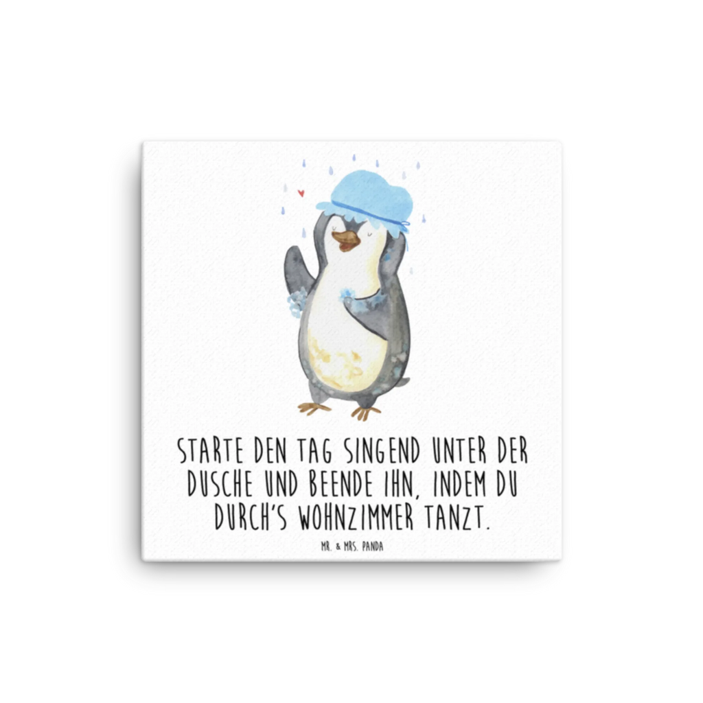 Canvas picture Penguin have a shower Leinwand, Kunstdruck, Pinguin, Lebensmotto, Pinguine, Neuanfang, glücklich sein, Dusche, Neustart, Duschen, Motivation
