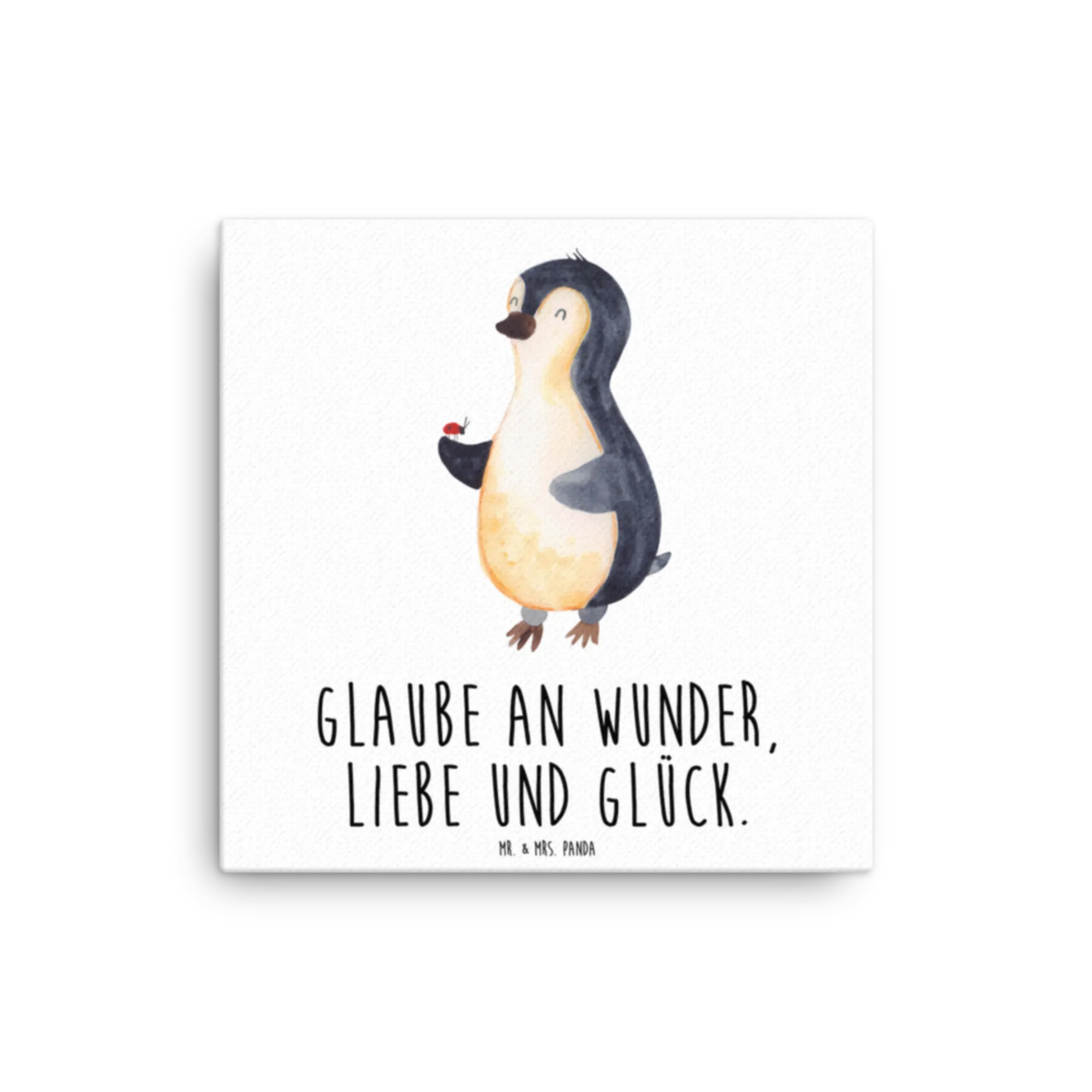 Obraz na płótnie Pingwin biedronka Leinwand, Kunstdruck, Pinguin, Freude, Marienkäfer, Pinguine, Liebe, Wunder, Glück, Lebensfreude
