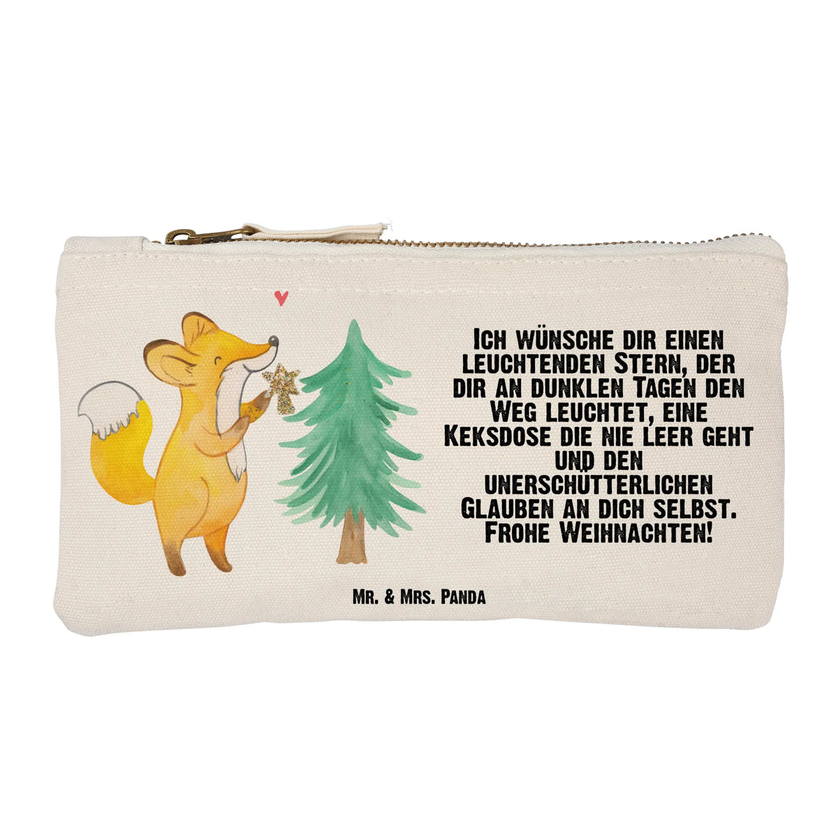 Schminktasche Fuchs  Weihnachtsbaum Baumwollbeutel, Kulturbeutel, Schminktäschchen, beauty case, Pouch, Kosmetikbeutel, aufbewahrungsbeutel, kosmetiktäschchen, Schminktasche, pencil case, Federmappe, Stifteetui, Schulmäppchen, Mäppchen, Stoffbeutel, Stofftasche, Etui, Stiftemäppchen, Waschbeutel, Schminkbeutel, Schlamper, Waschtasche, Federtasche, Täschchen, Beauty Bag, aufbewahrungstasche, Kosmetiktasche, Make-Up Tasche, Kulturtasche, beauty tasche, utensilientasche, toiletry bag, Baumwolltasche, Pinseltasche, Schlampermäppchen, Weihnachten, Winter, Weihnachtsdeko, Nikolaus, Advent, Heiligabend, Wintermotiv, Weihnachtszeit, Schlittschuh, Weihnachtsmann, Fuchs, Weihnachtsdekoration, Weihnachtstage