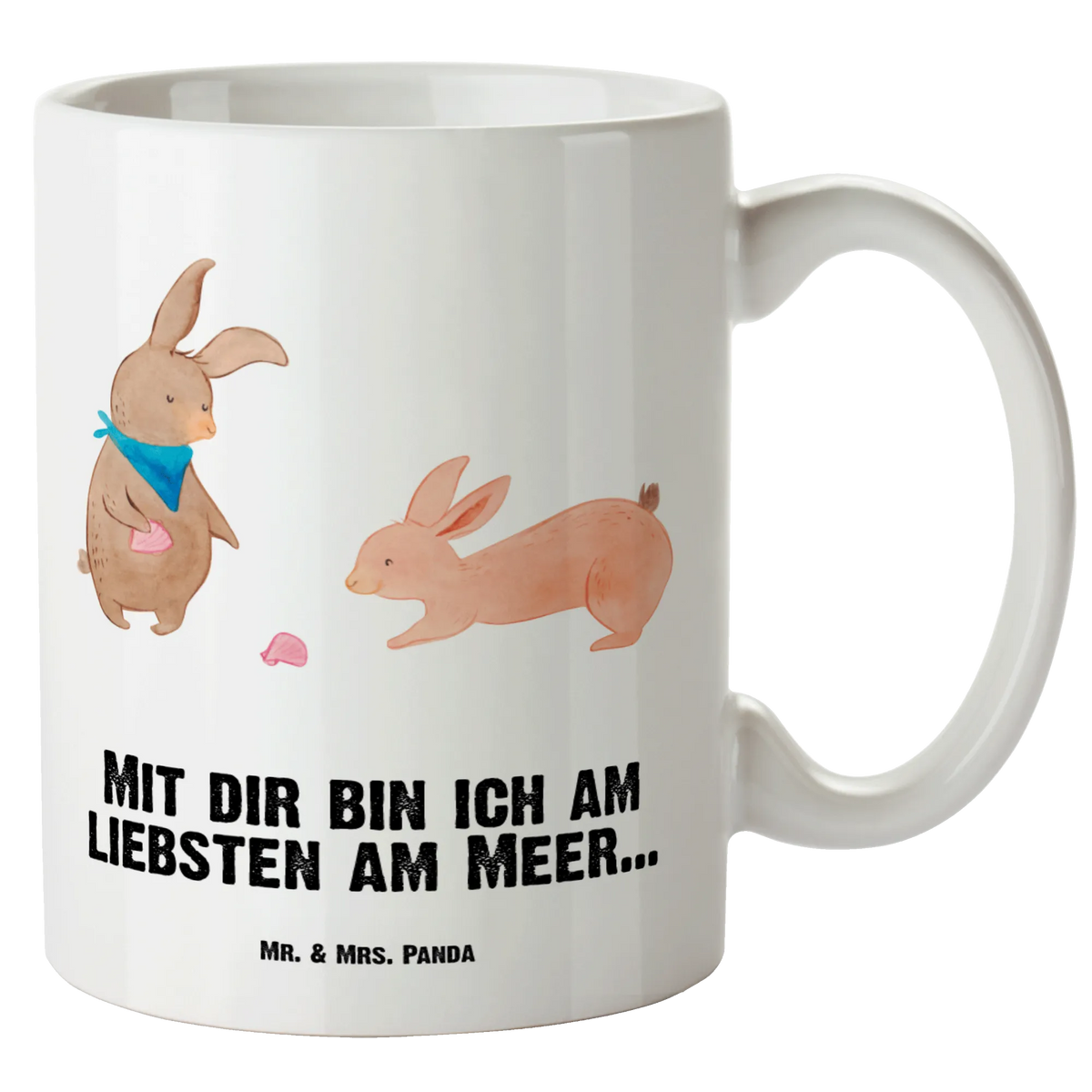 XL cup Bunnies with seashell Father's Day, Mother's Day, shells, best friend, rabbits, collecting shells, girlfriends, girlfriend