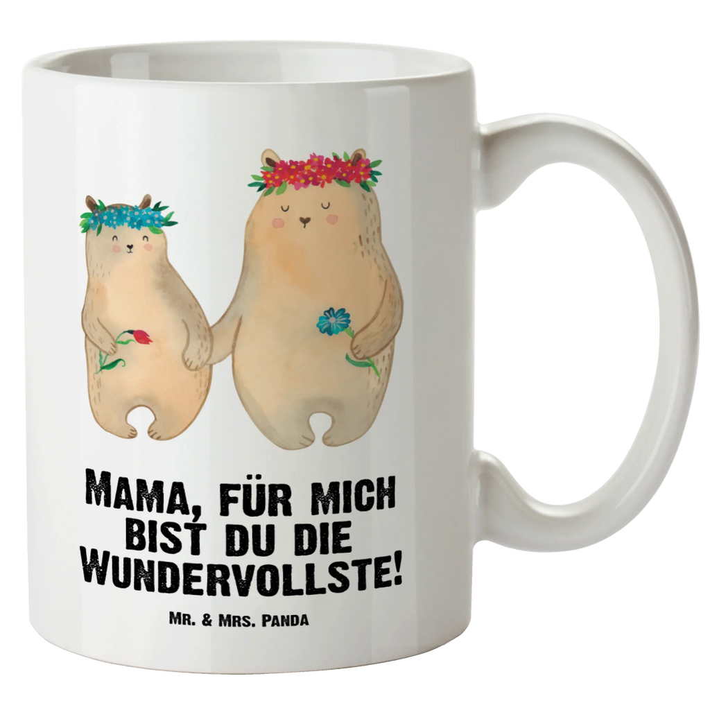 XL Tasse Bären mit Blumenkranz, Muttertag, Family, Familie, Kinder