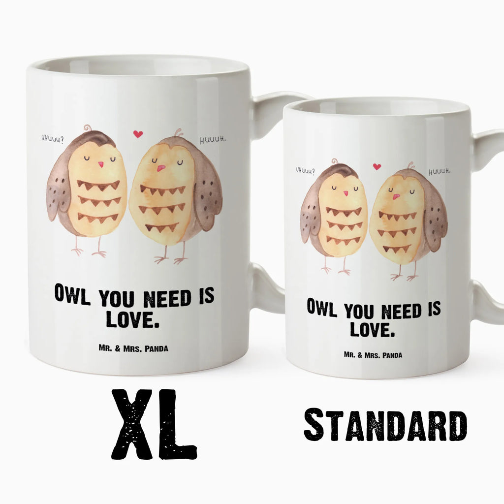 XL cup owls Love owl, forest animal, bird, nocturnal, gift ideas, birthday present, illustrated, funny, romantic gift, owl decor, Love, Girlfriend gift, Love saying, Owl, Pun funny, All you need is love, Owl decoration, Friend, Wedding saying