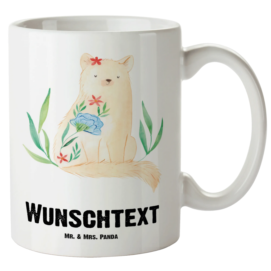 Personalisierte XL Tasse Katze Blumen, Motivation, Lachen, Ziele, Miau