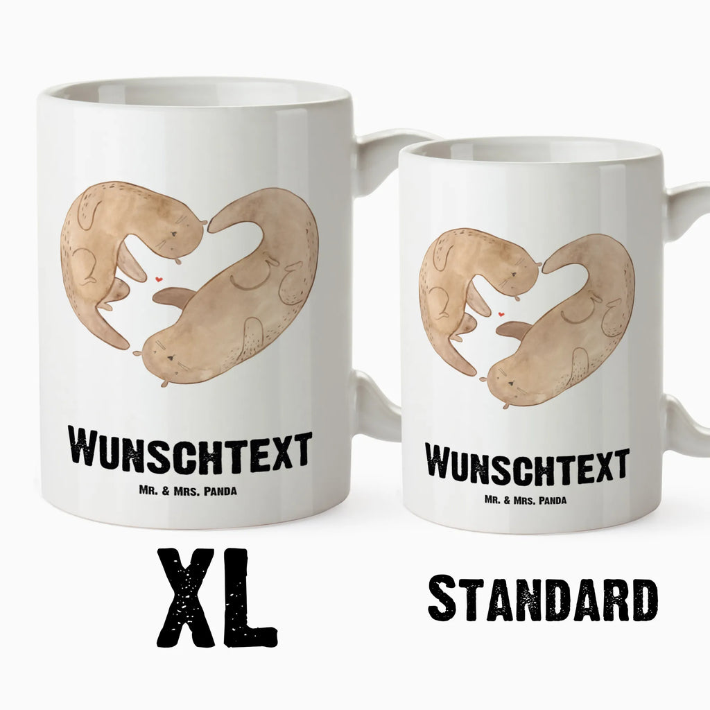 Personalised XL cup otter Heart otter, marten, sea otter, European otter, water mammal, aquatic animal, baby otter, predator, water, otter gifts, animal lover, gift ideas for animal lovers, animal, mammal, water animal, gifts for people in love, engagement, better half, anniversary, life together, heart, love gift, wedding day, love you, proof of love, love