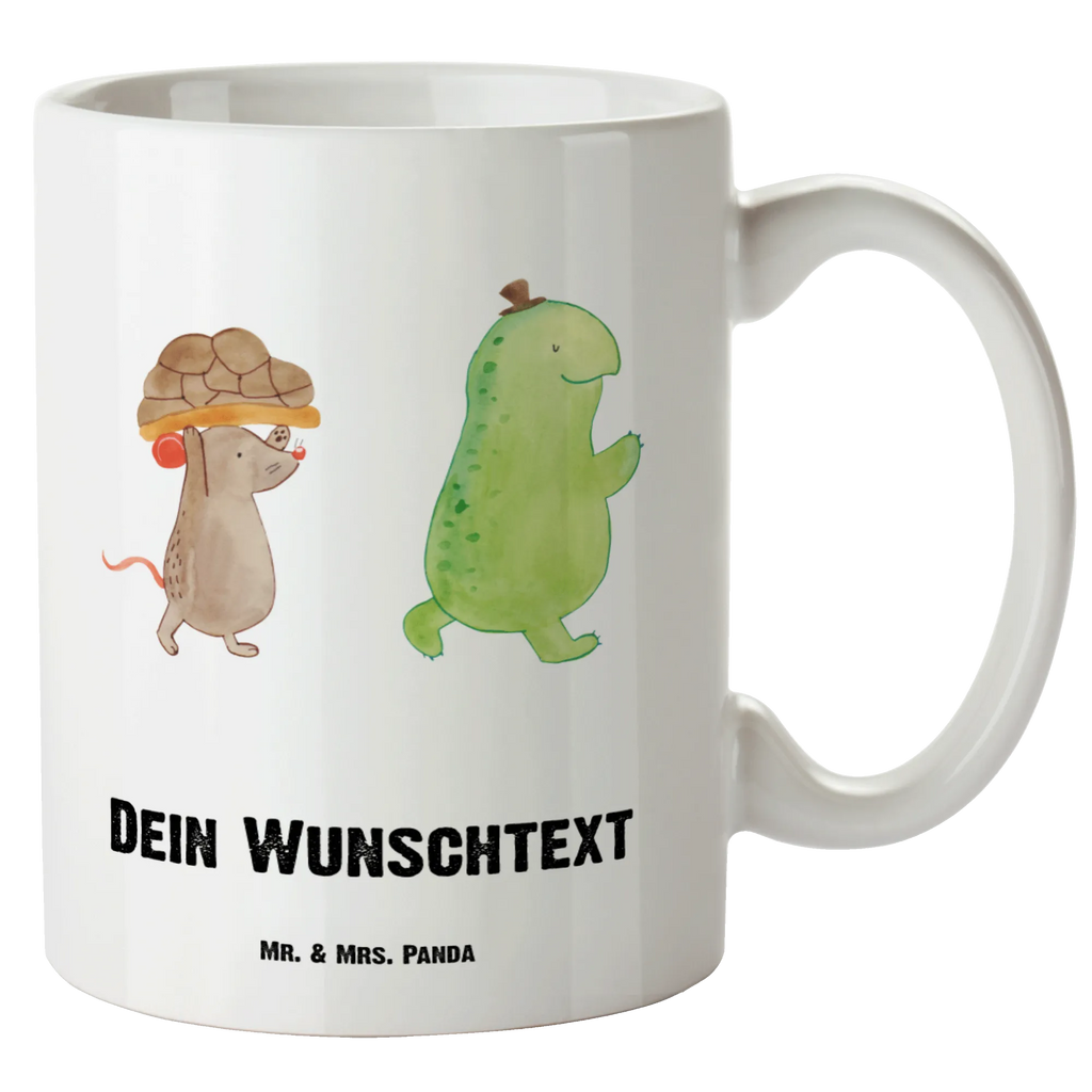 Personalisierte XL Tasse Schildkröte Maus, Freunde, Hilfe, Fröhlich