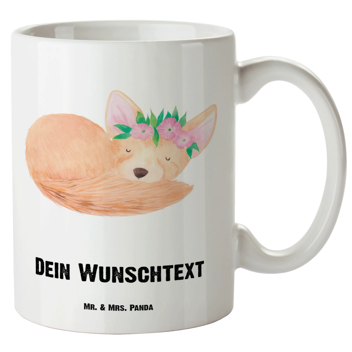 Personalised XL cup desert fox Flower Africa, desert fox, wreath of flowers, desert, flowers, happy